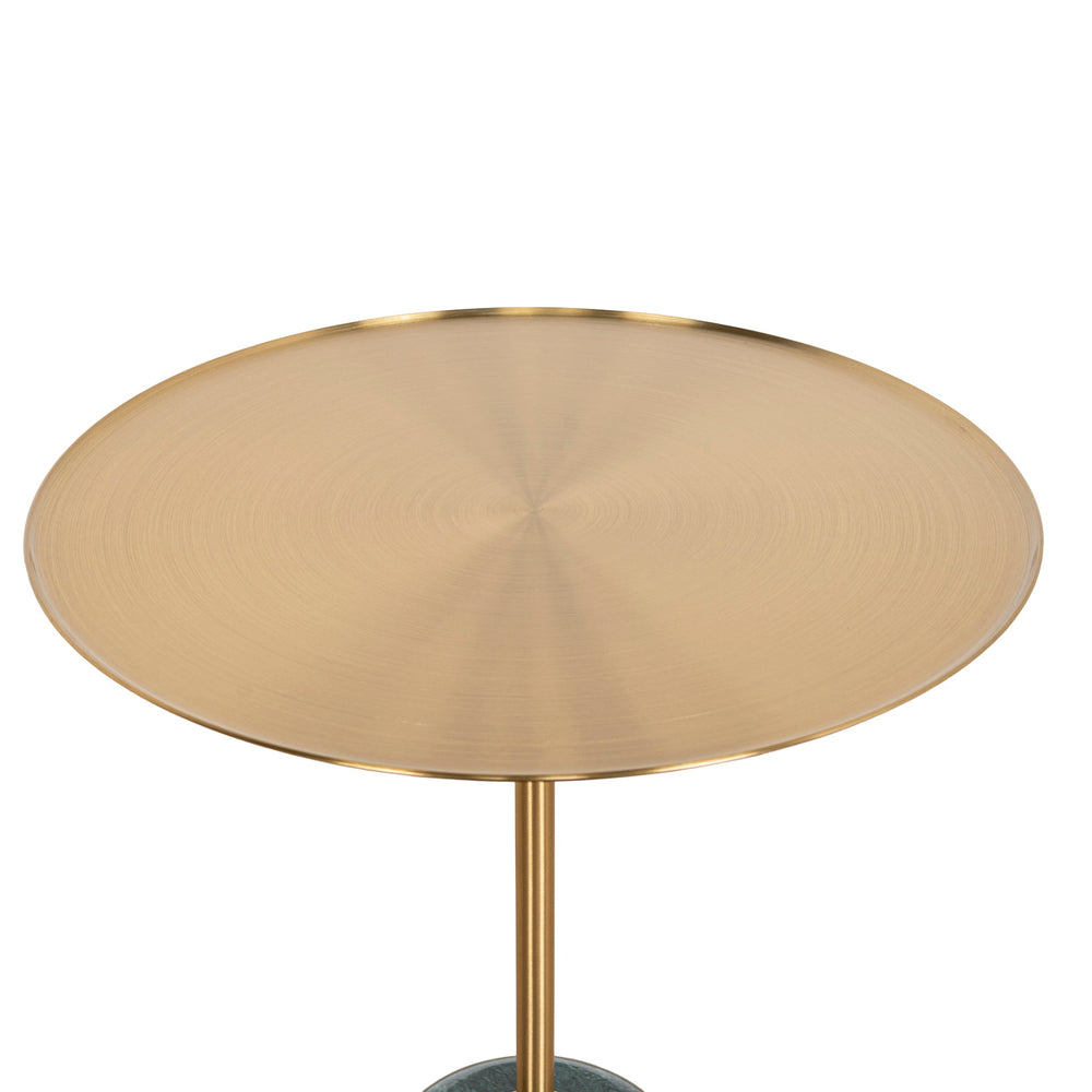 45cm Brushed Gold Side Table | Green Crystal | Myka Home - View 5