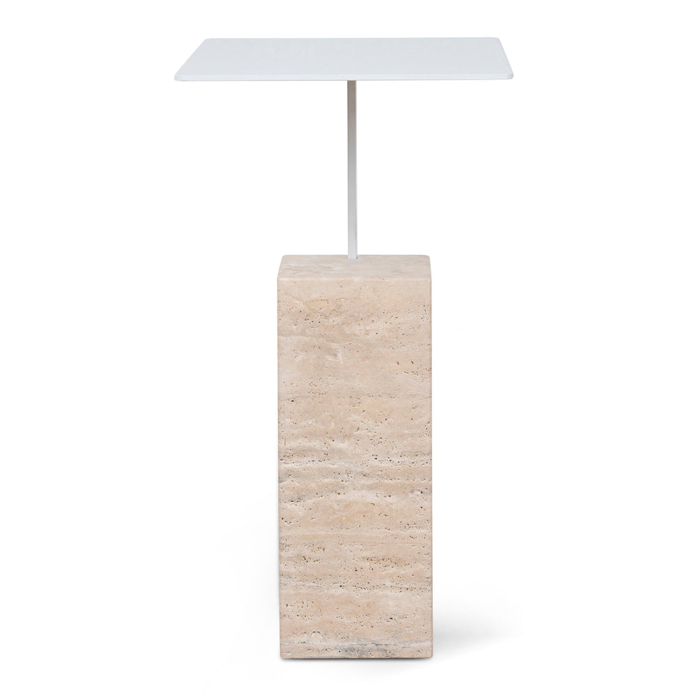 40cm Matte White Side Table | Natural | Myka Home - View 3