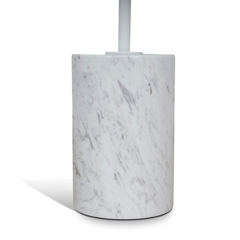 45cm Matte White Side Table | Carrara Marble | Myka Home - View 5
