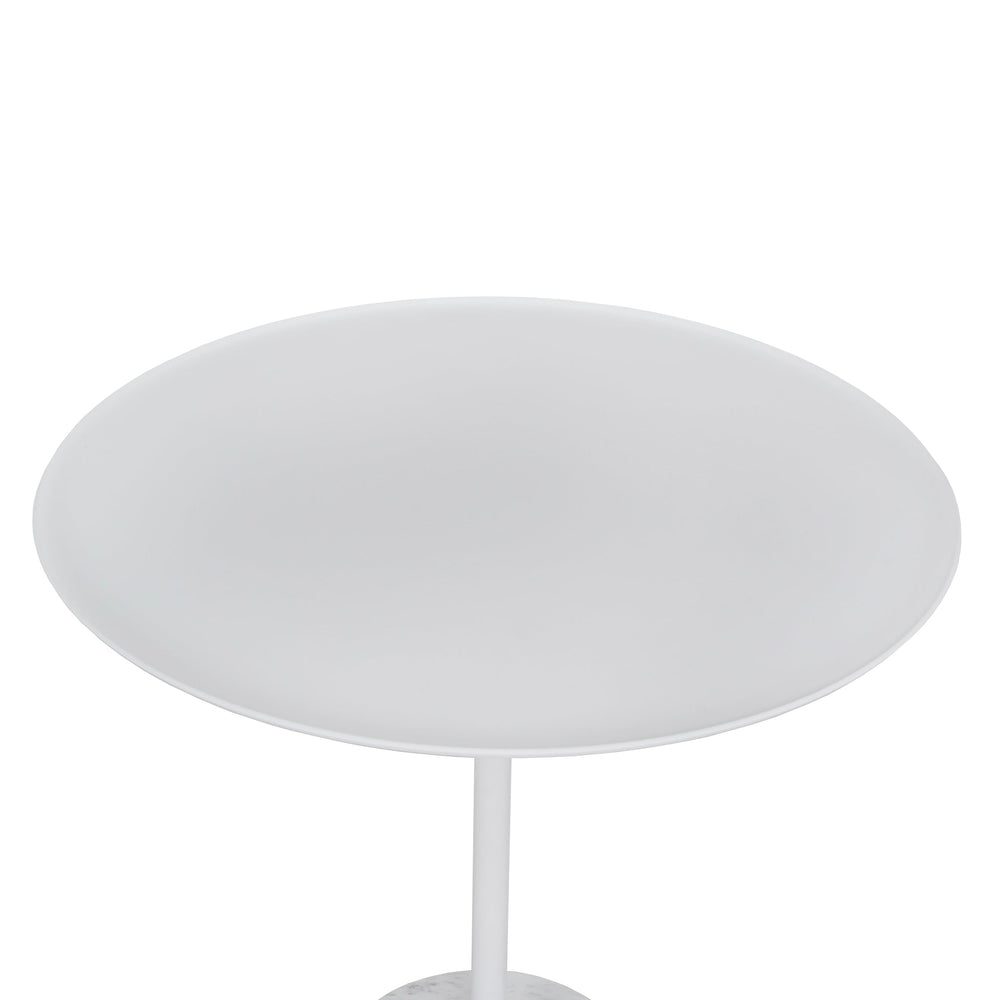 45cm Matte White Side Table | Carrara Marble | Myka Home - View 4