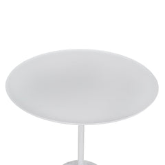 45cm Matte White Side Table | Carrara Marble | Myka Home