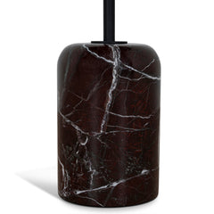 45cm Matte Black Side Table | Rosso Levanto Marble | Myka Home