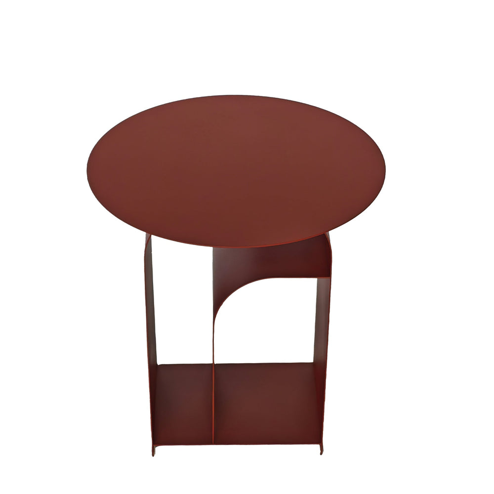 38cm Round Side Table | Burgandy Red | Myka Home - View 3