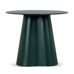 60CM Round Tempered Glass Side Table | Green | Myka Home