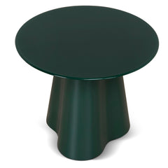 60CM Round Tempered Glass Side Table | Green | Myka Home