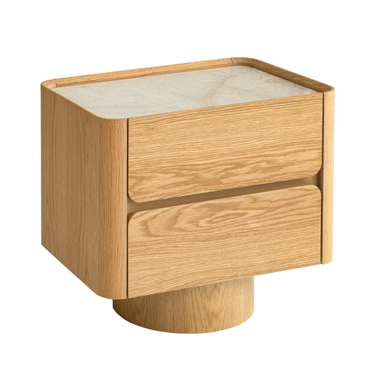 Stone Top Bedside Table | Natural | Myka Home