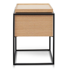 Ex Display - CST2203-IG Oak Side Table - Black Frame