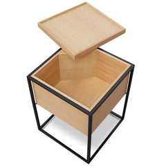 Ex Display - CST2203-IG Oak Side Table - Black Frame