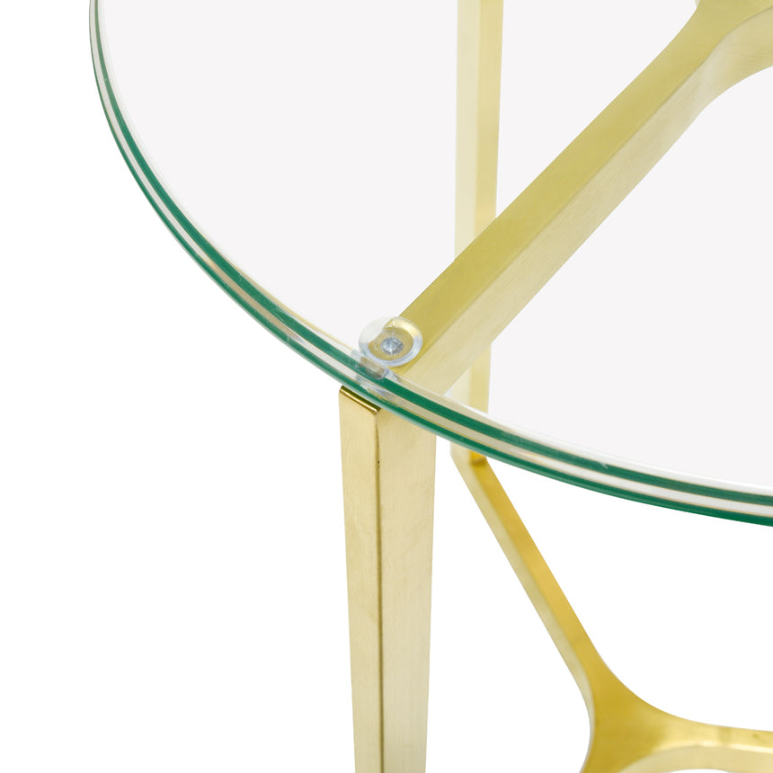 Round Glass Side Table | Gold Base | Myka Home - View 5