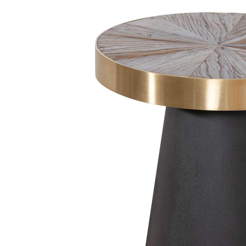 Side Table | Natural Top with Dark Grey Base | Myka Home - View 4