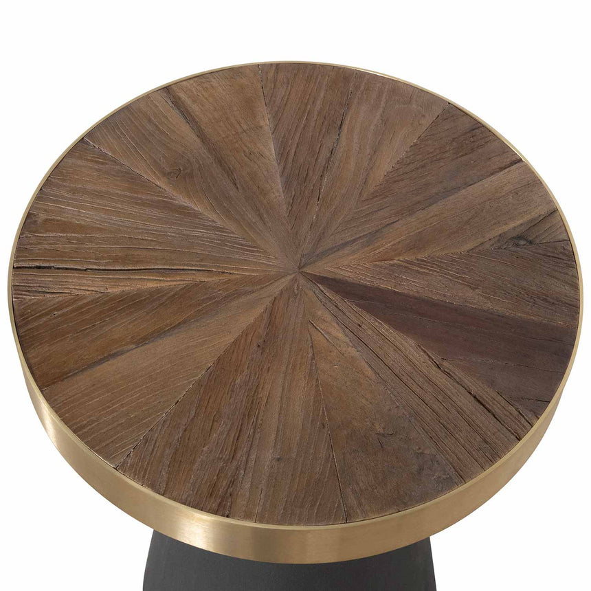 Side Table | Natural Top with Dark Grey Base | Myka Home - View 2