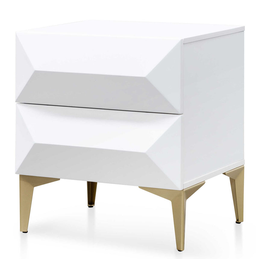 Wooden Side Table | White with Gold Legs | Myka Home