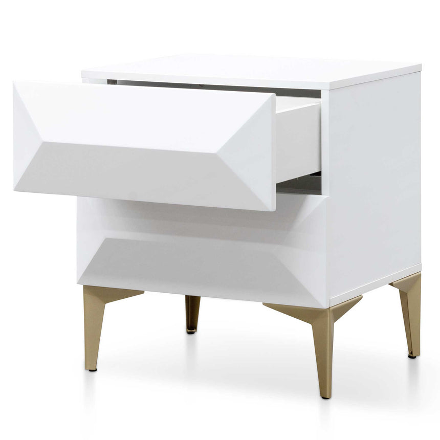 Wooden Side Table | White with Gold Legs | Myka Home - View 4