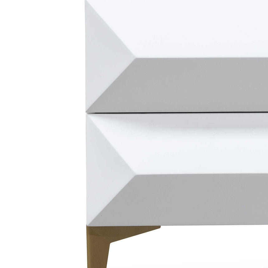 Wooden Side Table | White with Gold Legs | Myka Home - View 7