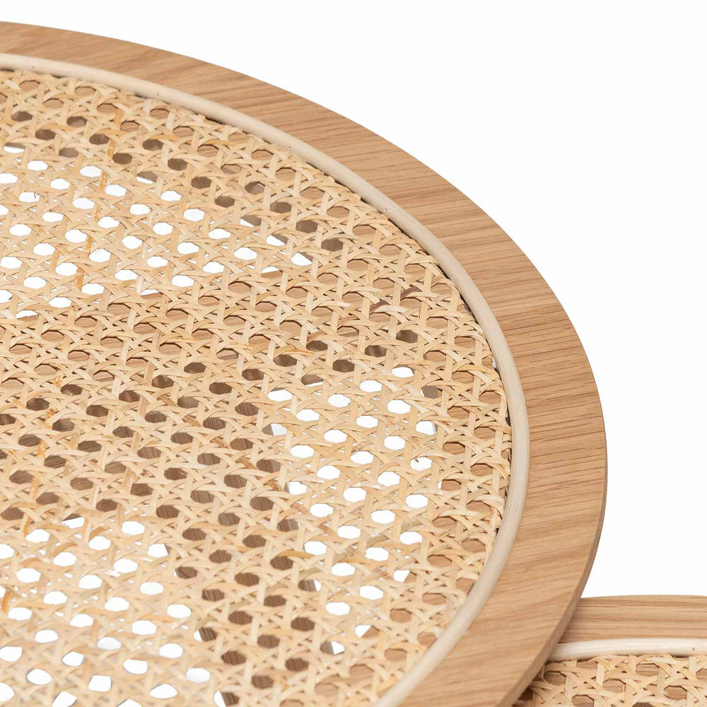 Nested Side Table | Natural with Rattan Top | Myka Home - View 6