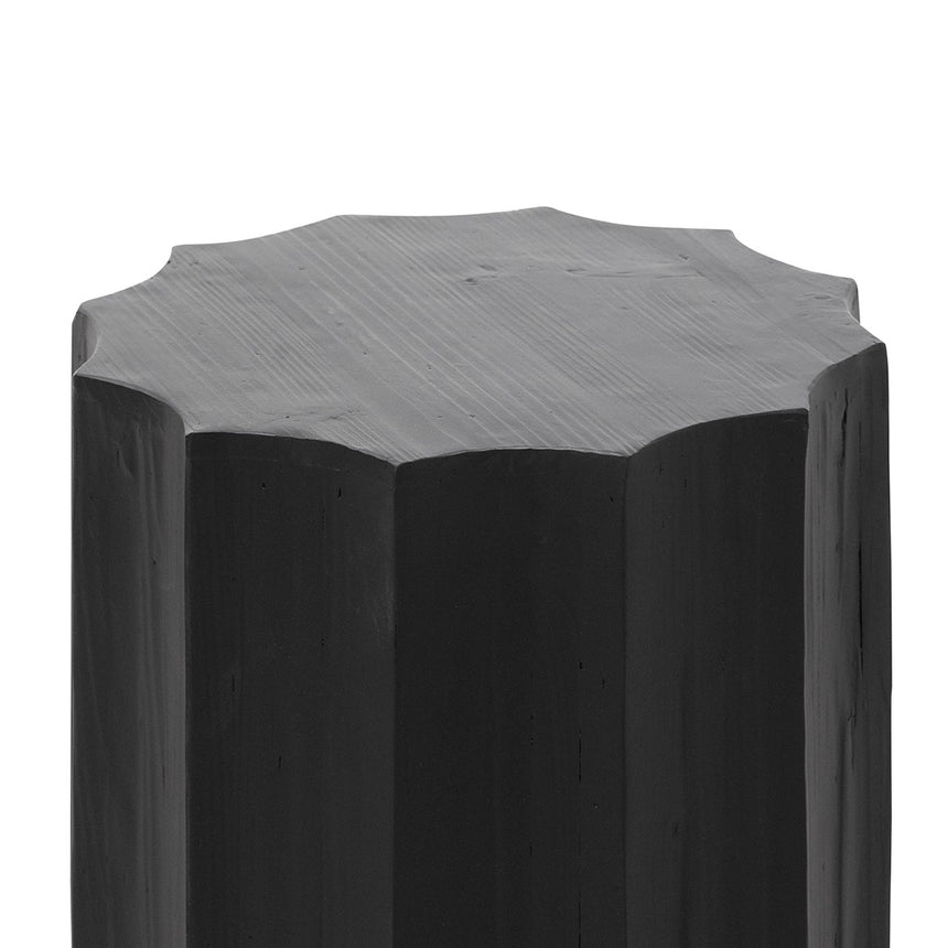 40cm (D) recycled Side Table | Full Black | Myka Home - View 3
