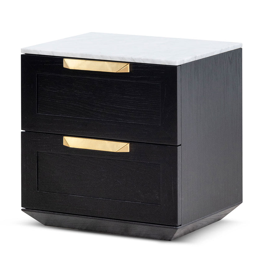 Bedside Table | Black with Marble Top | Myka Home