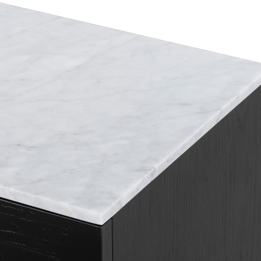 Bedside Table | Black with Marble Top | Myka Home - View 6