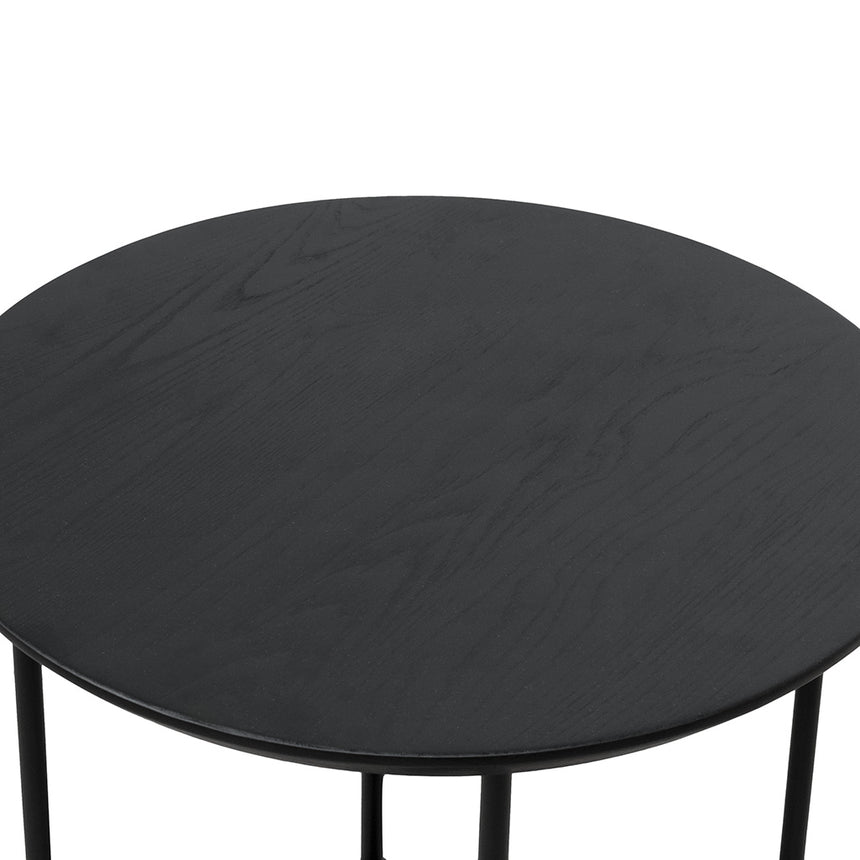 Wooden Top Side Table | Full Black | Myka Home - View 4