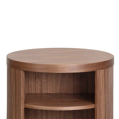 Ex Display - CST8083-BB Round Wooden Bedside Table - Walnut