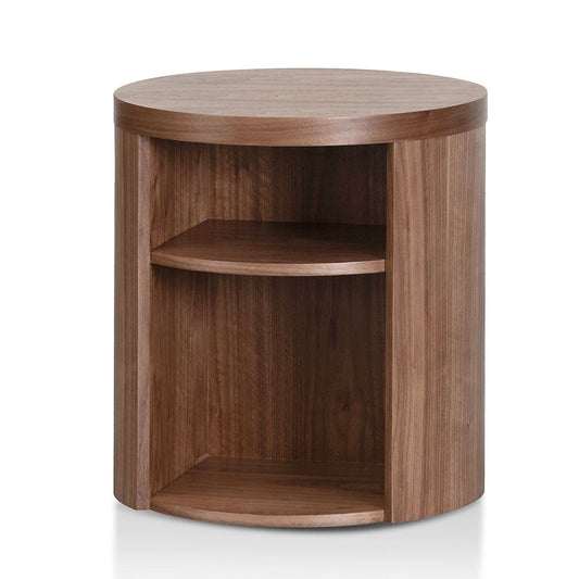 Ex Display - CST8083-BB Round Wooden Bedside Table - Walnut