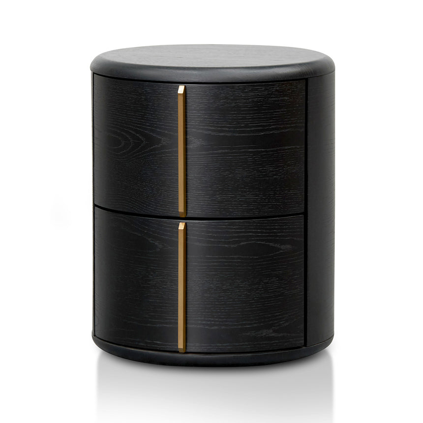 46cm Round Bedside Table | Black | Myka Home