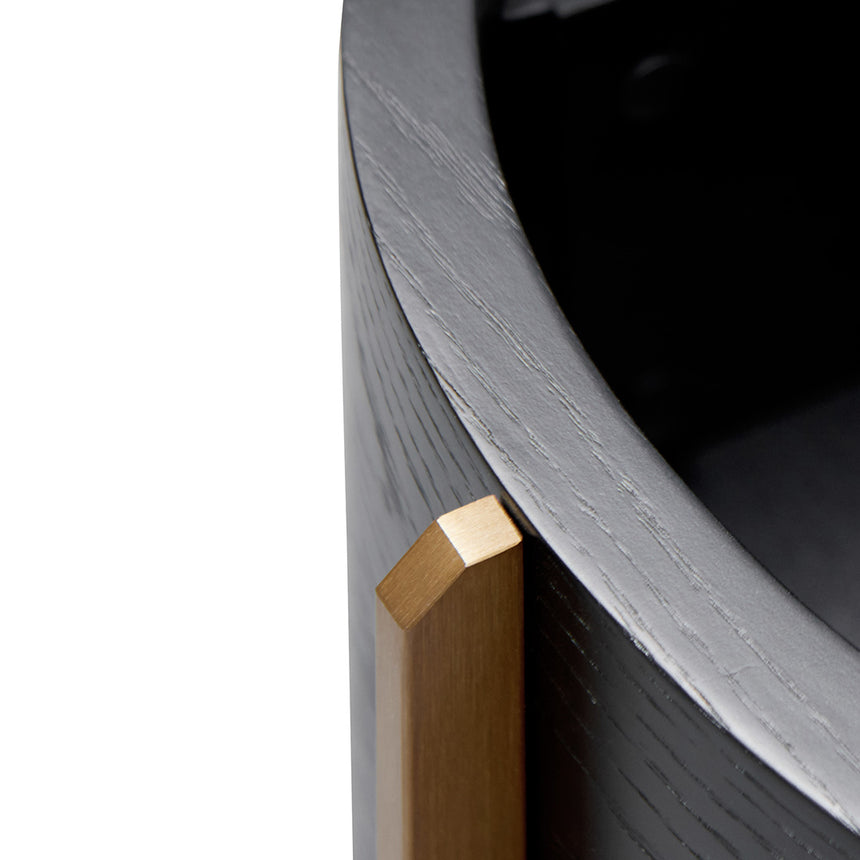 46cm Round Bedside Table | Black | Myka Home - View 7