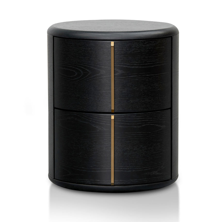 46cm Round Bedside Table | Black | Myka Home - View 2