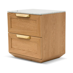 CST8235-CN Bedside Table - Natural with Marble Top
