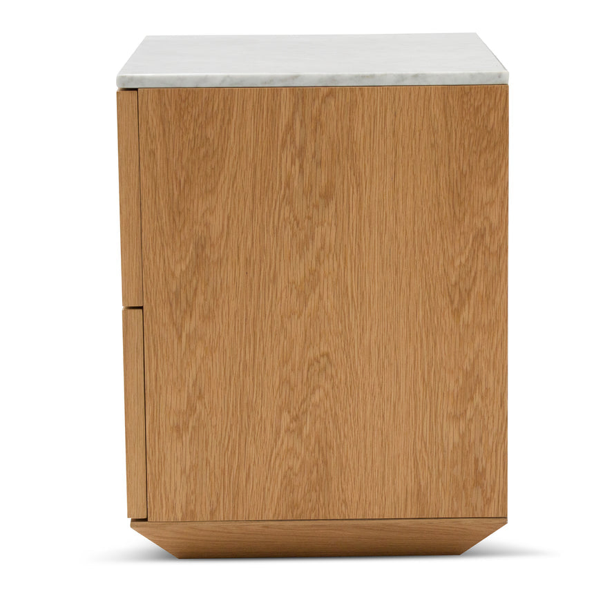 Bedside Table | Natural with Marble Top | Myka Home - View 6