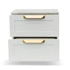 Ex Display - CST8236-CN Bedside Table - White with Marble Top