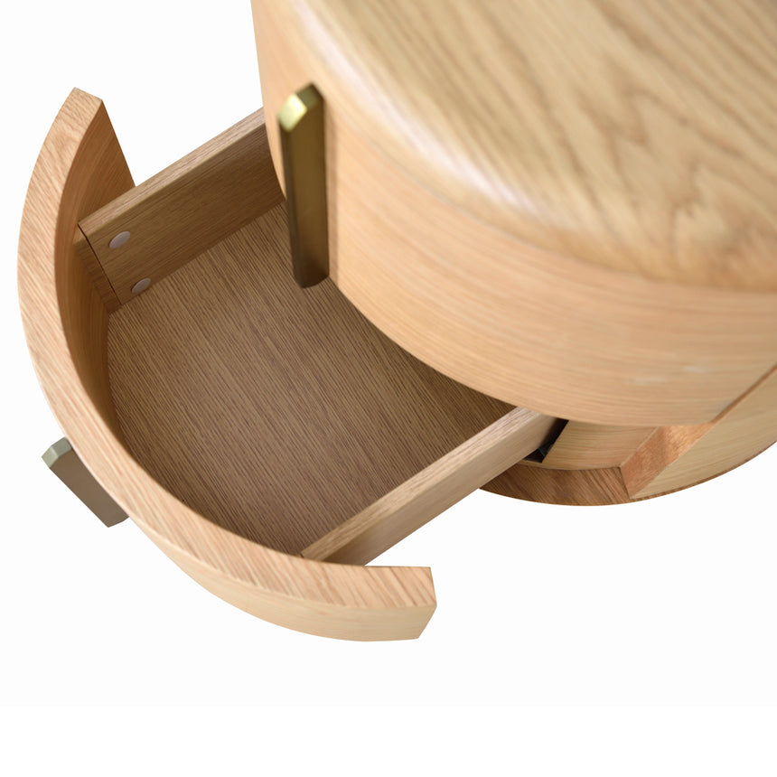 46cm Round Bedside Table | Natural | Myka Home - View 11