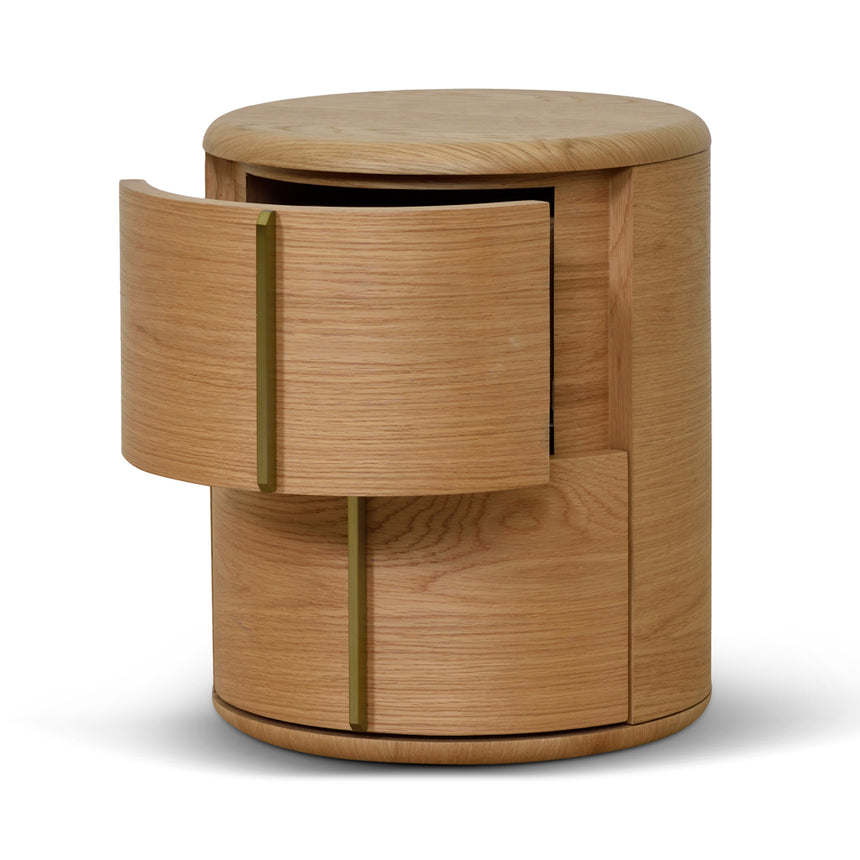 46cm Round Bedside Table | Natural | Myka Home - View 6