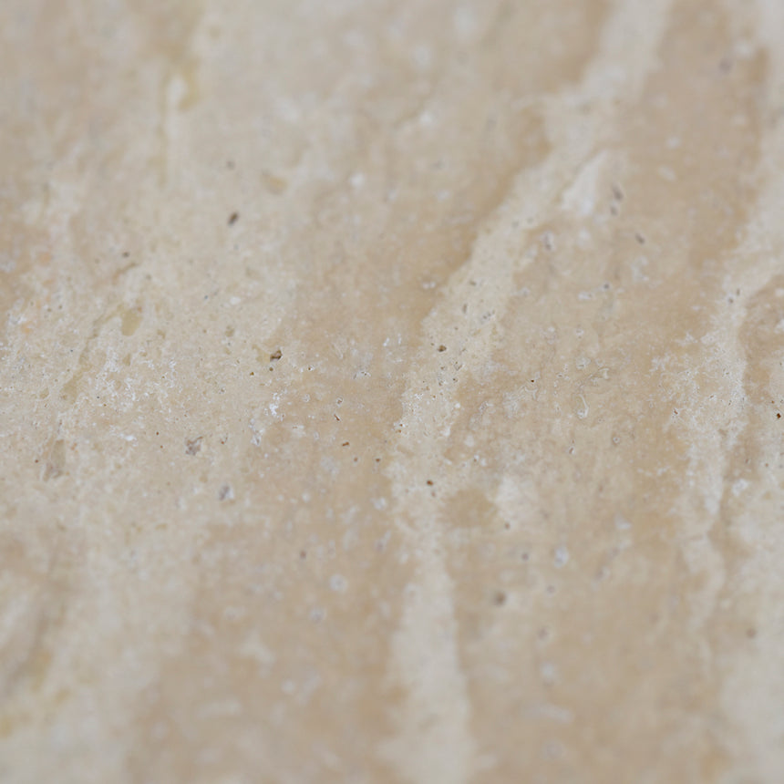 Travertine Marble Round Side Table | White Wash | Myka Home - View 6
