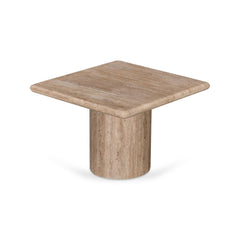 50cm Travertine Top Side Table | Natural | Myka Home