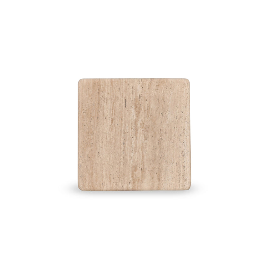 42cm Travertine Top Side Table | Natural | Myka Home - View 10