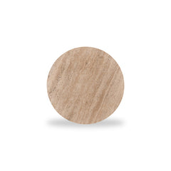 CST8723-RB 45cm Travertine Top Round Side Table - Walnut