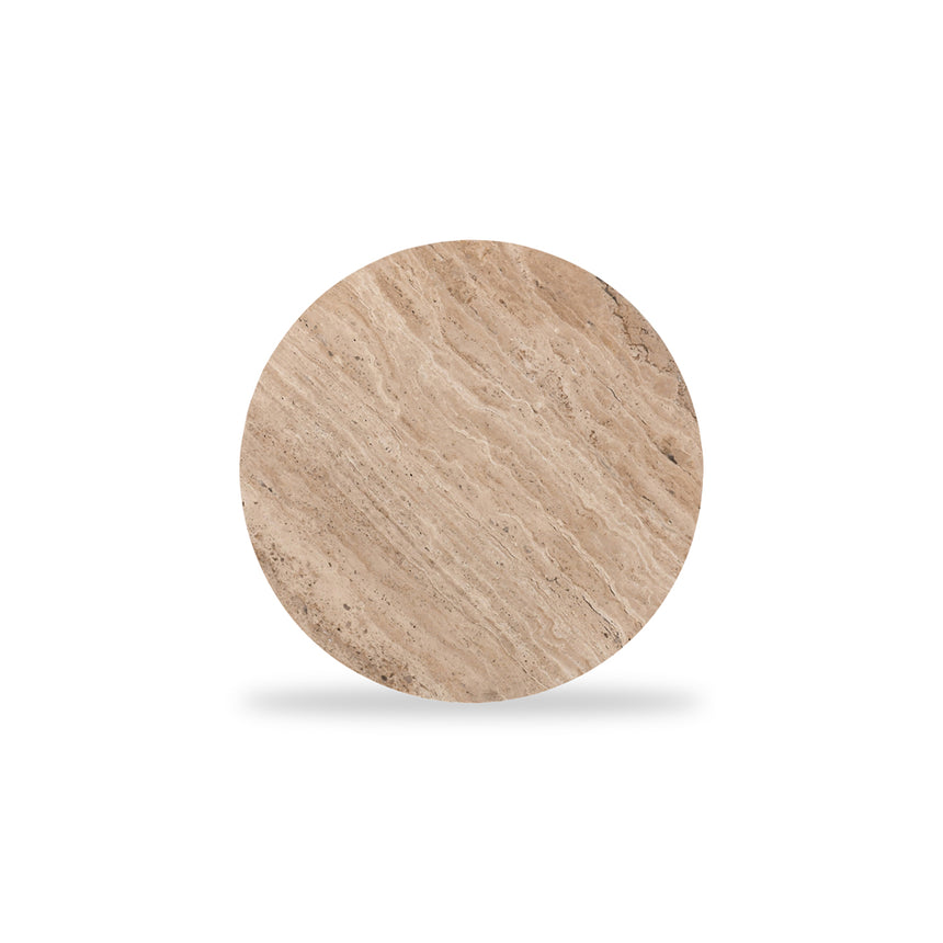 45cm Travertine Top Round Side Table | Myka Home - View 9