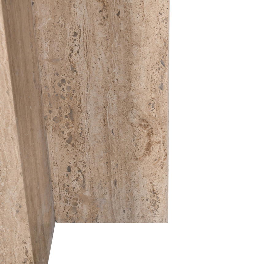 45cm Travertine Top Round Side Table | Myka Home - View 7