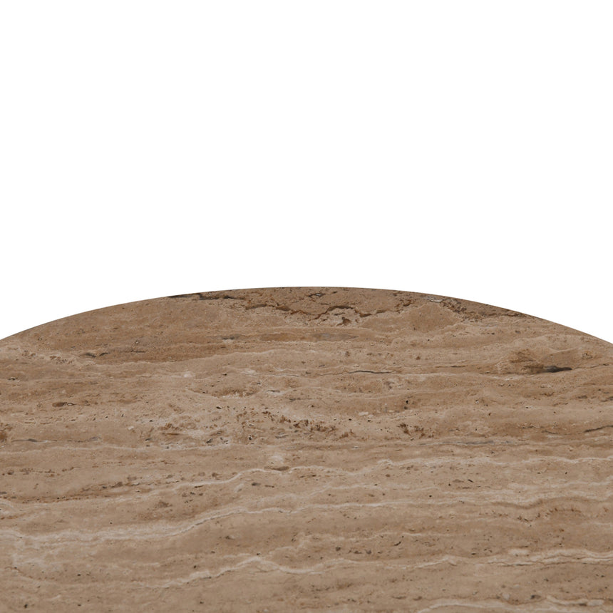 45cm Travertine Top Round Side Table | Myka Home - View 8
