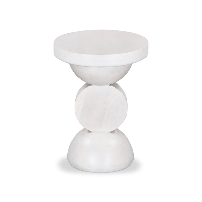 38cm Round Side Table | Cafe White | Myka Home - View 2
