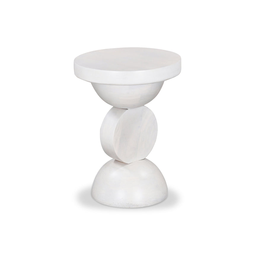 38cm Round Side Table | Cafe White | Myka Home