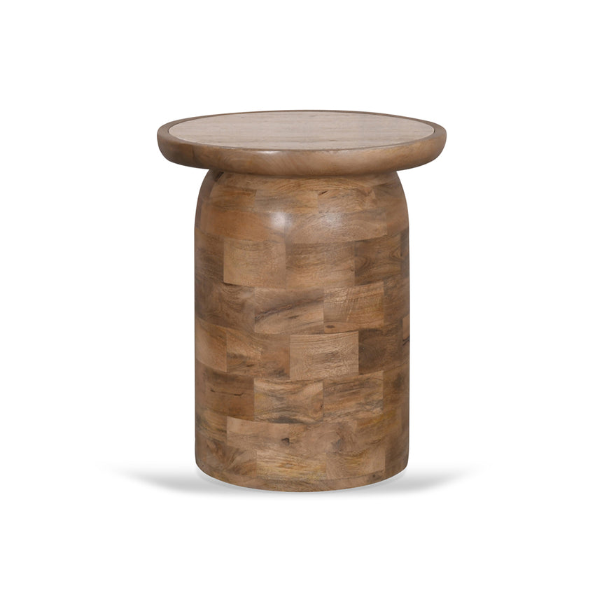 40cm Travertine Top Side Table | Natural | Myka Home - View 3