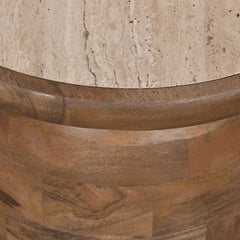 CST8733-RB 40cm Travertine Top Side Table - Natural