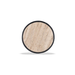 CST8734-RB 40cm Travertine Top Side Table - Black