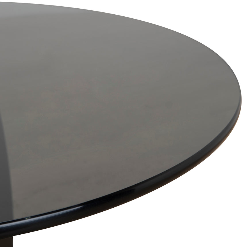 50cm Round Glass Side Table | Full Black | Myka Home - View 6