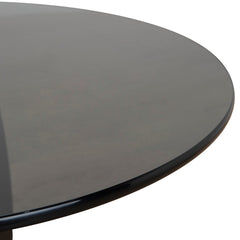 CST8790-NY 50cm Round Glass Side Table - Full Black
