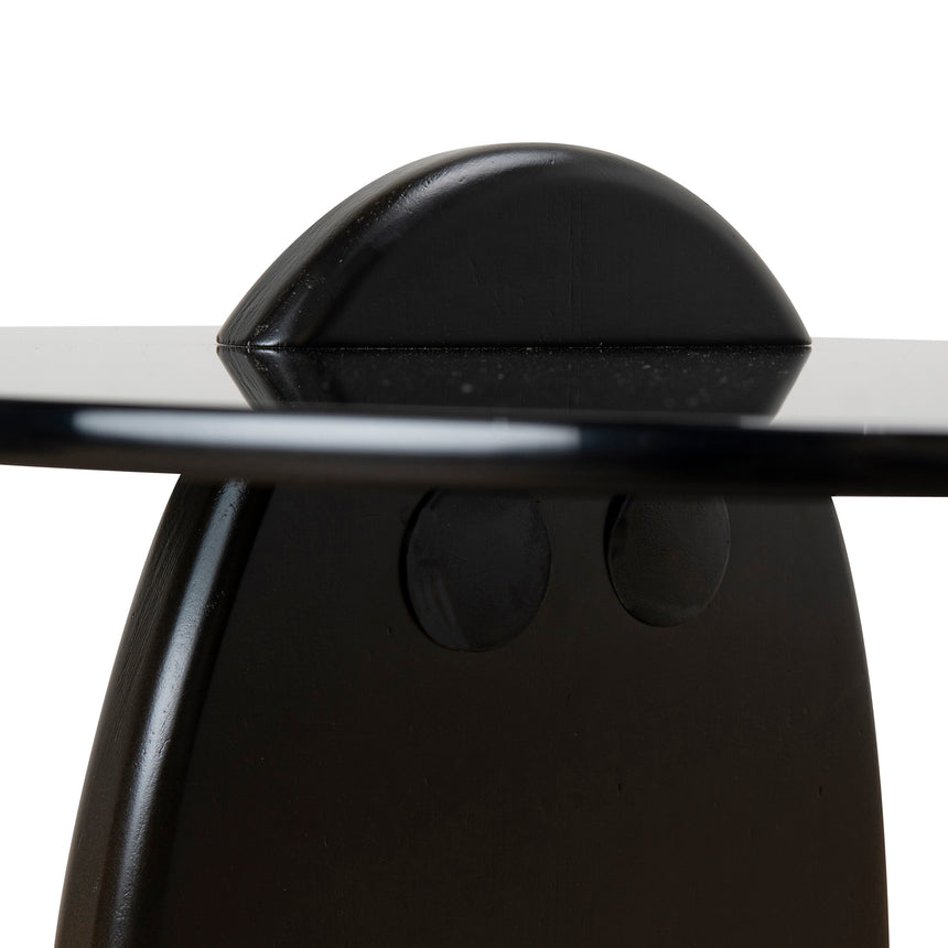 50cm Round Glass Side Table | Full Black | Myka Home - View 8