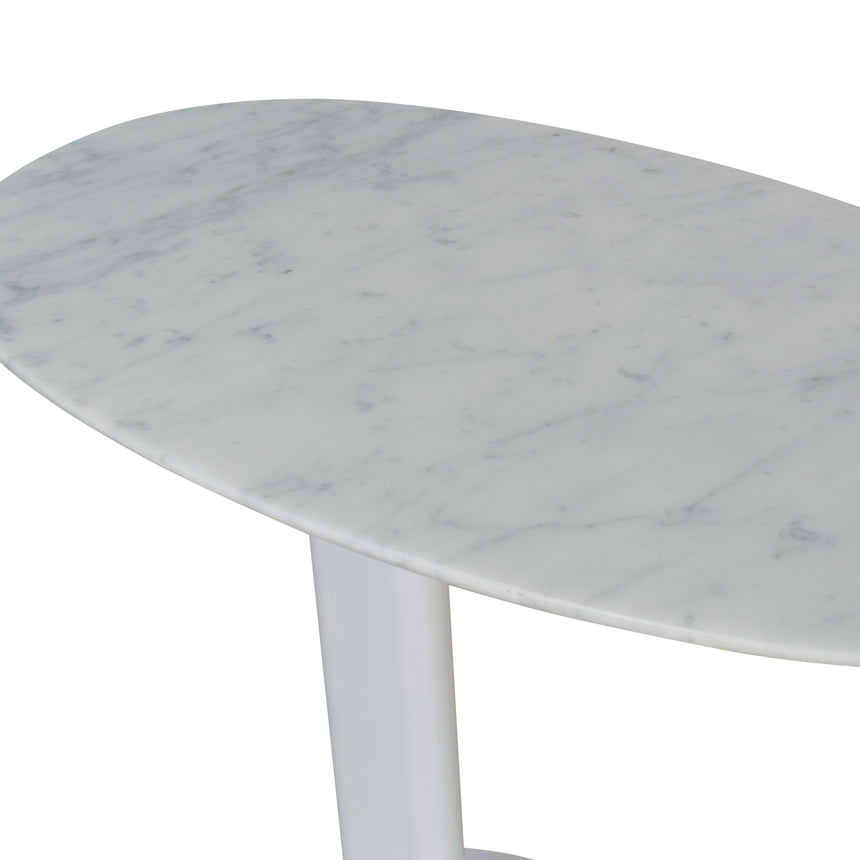 60cm Marble Side Table | White Base | Myka Home - View 4