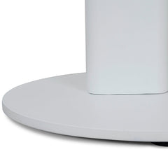 CST8793-NY 60cm Marble Side Table - White Base